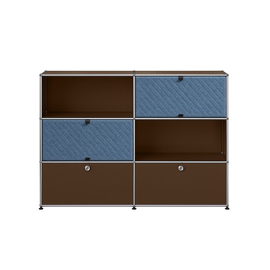 USM Haller Sideboard, USM Braun, blau (QS M66)