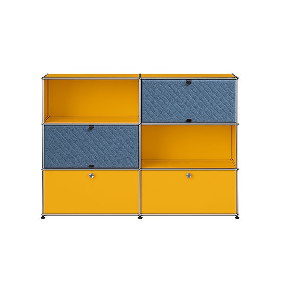 USM Haller Sideboard, Goldgelb, blau (QS M66)