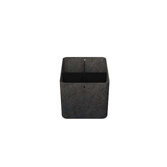 USM Set Inos Box alto, 250, con divisorio longitudinale e trasversale, Tessuto non tessuto, antracite (QS B7)