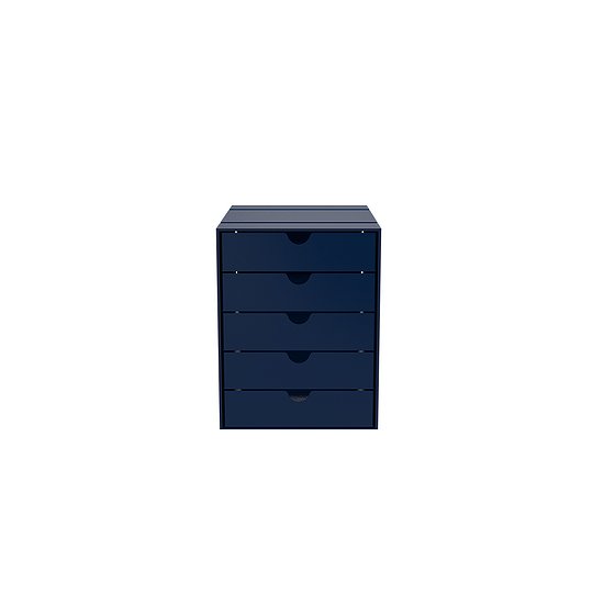 USM boîte Inos C4, 5 tiroirs, Bleu acier (QS K1)