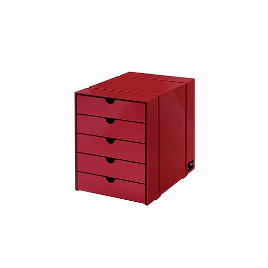 USM boîte Inos C4, 5 tiroirs, Rouge rubis USM (QS K1)